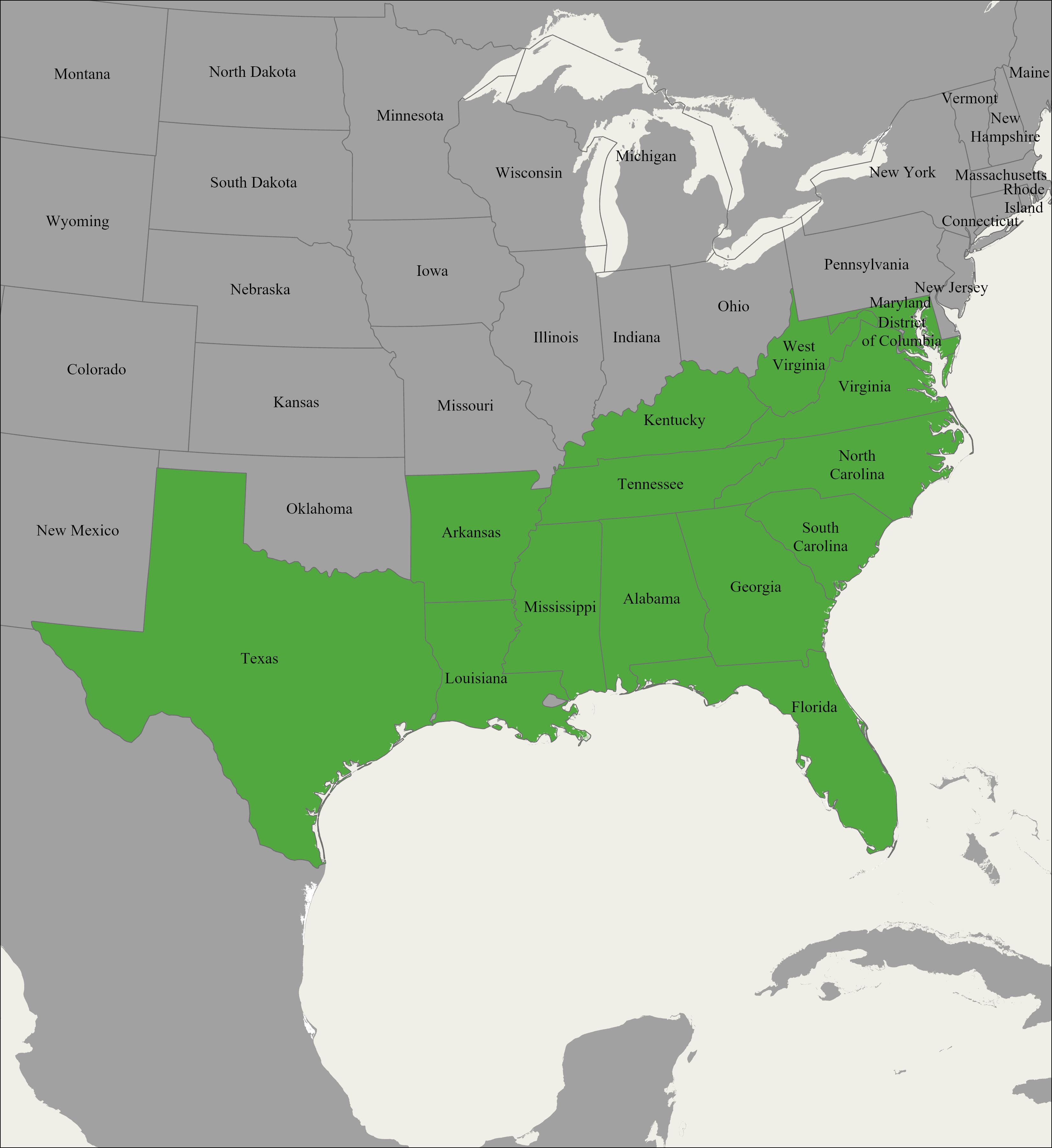 Southern States Mission Map 1876